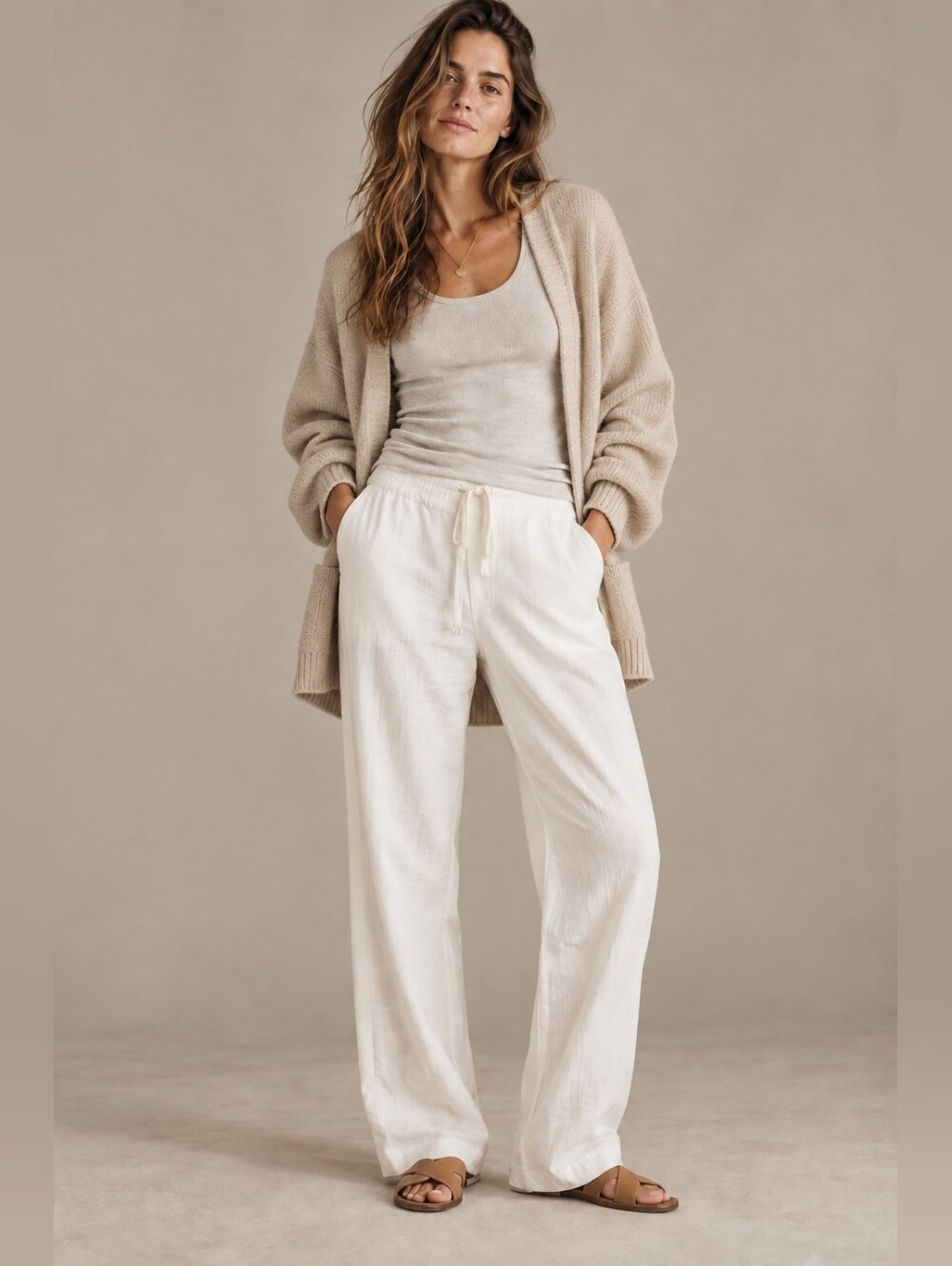 IMOGENE + WILLIE Textured Drawstring Lounge Pants Relaxed Slouchy Small